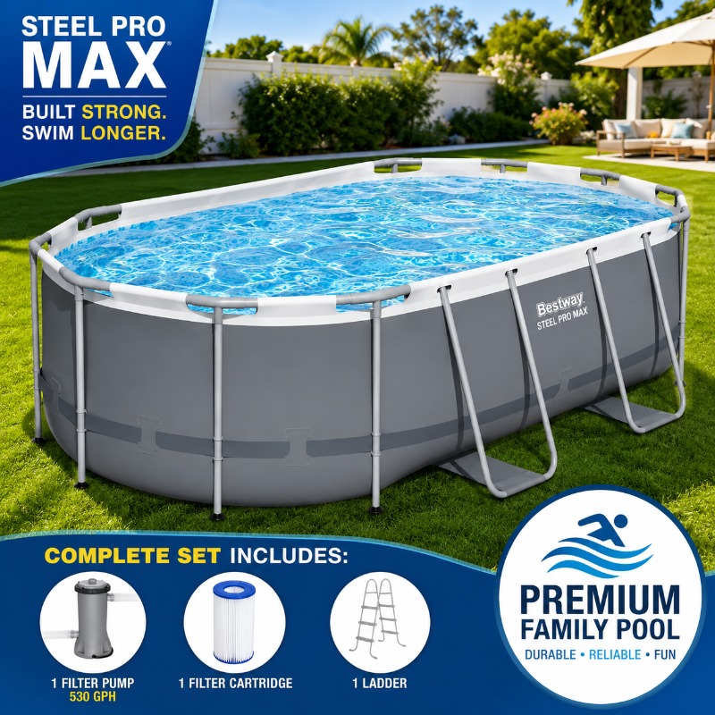 Pool Ladder Above Ground - Set Kolam Renang Oval di Atas