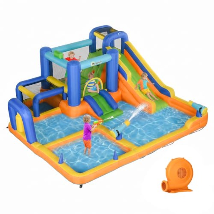 Water Slide Inflatable - Perosotan air tiup 7-in-1 dengan rumah