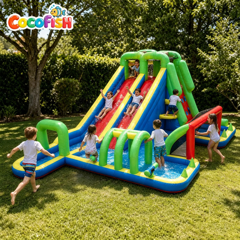Water Slide Inflatable - Cocofish Taman Air Tiup Besar dengan