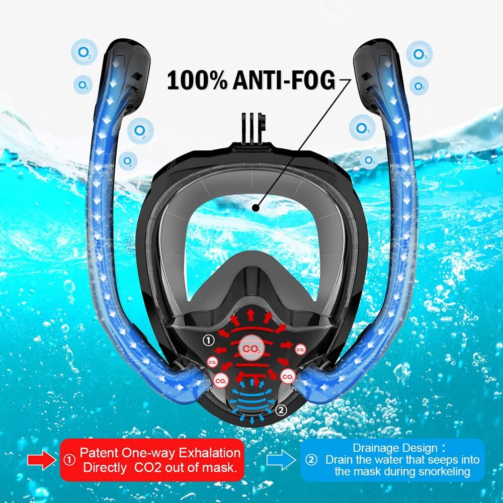 Masker Snorkel wajah penuh, 18 - Snorkel Mask Full Face ulasan dan harga