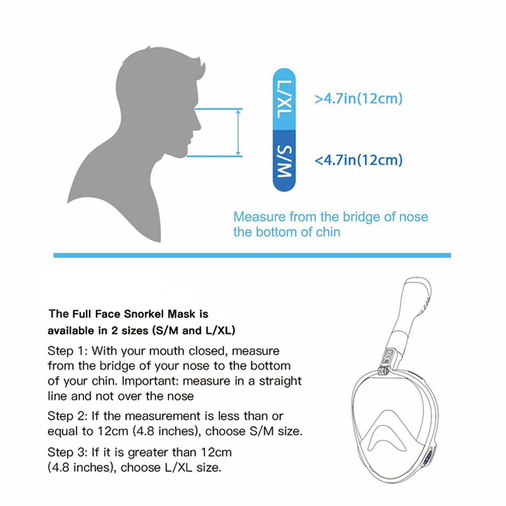 Masker selam wajah penuh, mask - Snorkel Mask Full Face ulasan dan harga