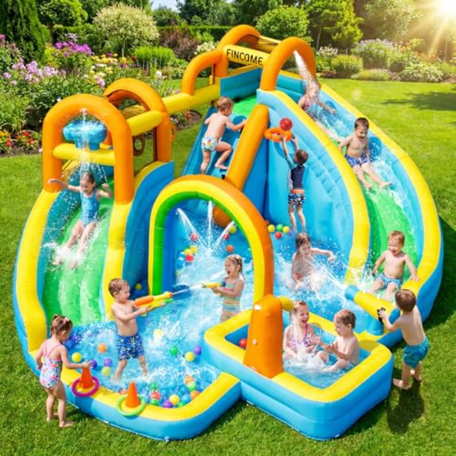 Taman seluncuran air tiup luar - Water Slide Inflatable ulasan dan harga