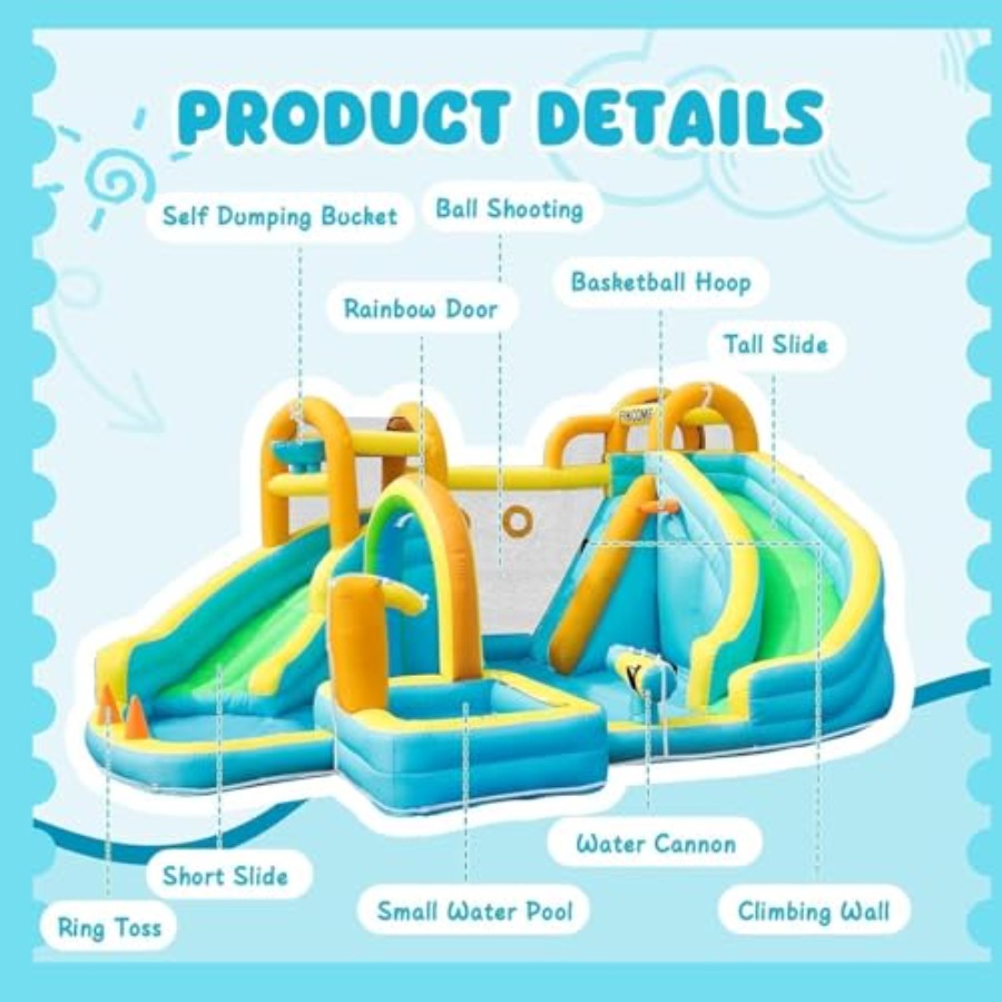 Taman seluncuran air tiup luar - Water Slide Inflatable ulasan dan harga