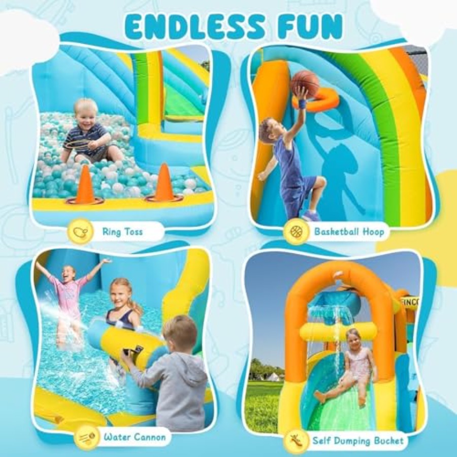 Taman seluncuran air tiup luar - Water Slide Inflatable ulasan dan harga