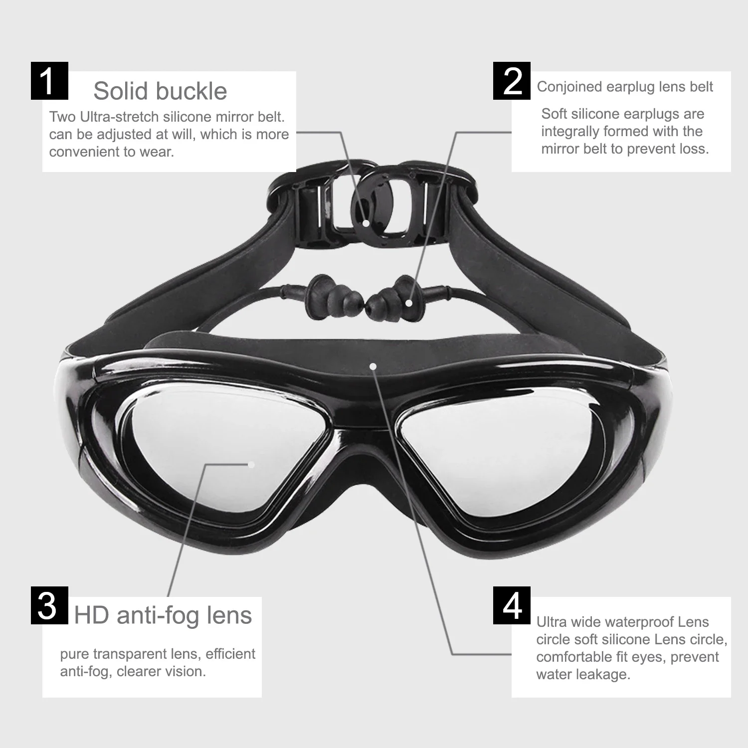 Kacamata renang miopia dengan  - Swim Goggles Anti Fog Uv ulasan dan harga
