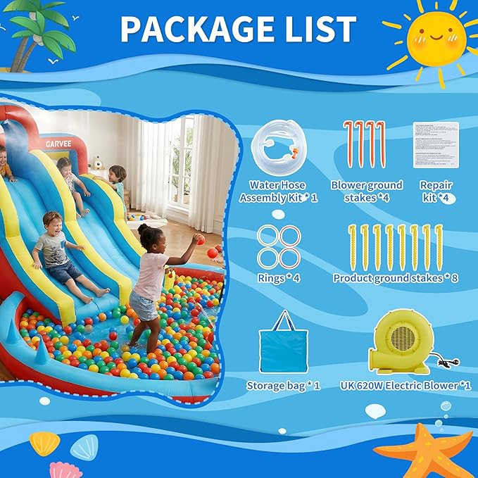 Taman Air Tiup 8-in-1 Semua Mu - Water Slide Inflatable ulasan dan harga