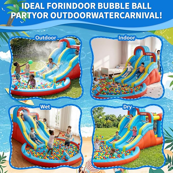 Taman Air Tiup 8-in-1 Semua Mu - Water Slide Inflatable ulasan dan harga