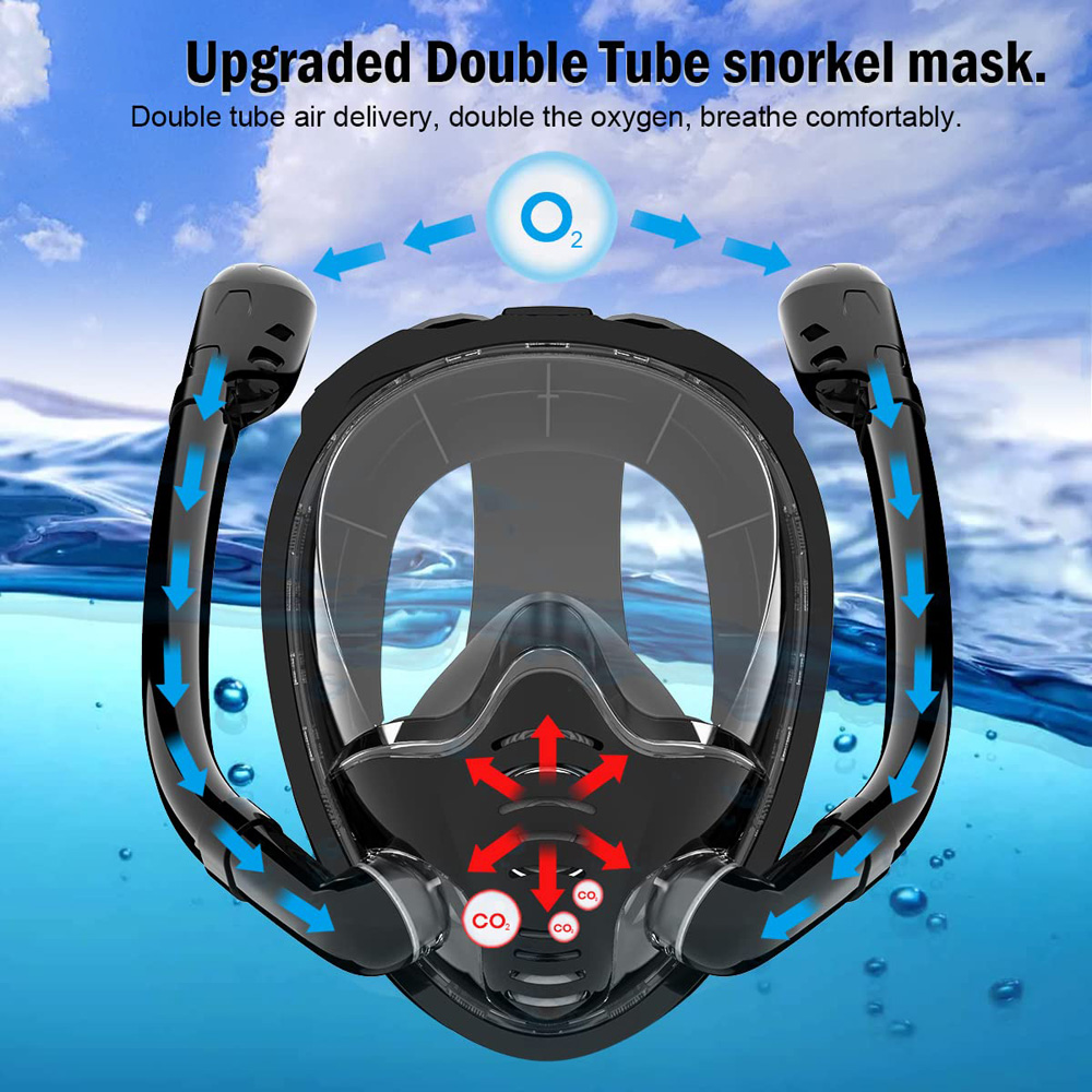 Masker Snorkel wajah penuh, 18 - Snorkel Mask Full Face ulasan dan harga