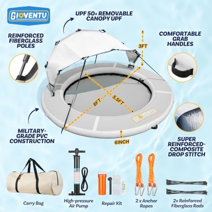 Pelampung hammock air tiup 8FT - Pool Float Ring Inflatable ulasan dan harga