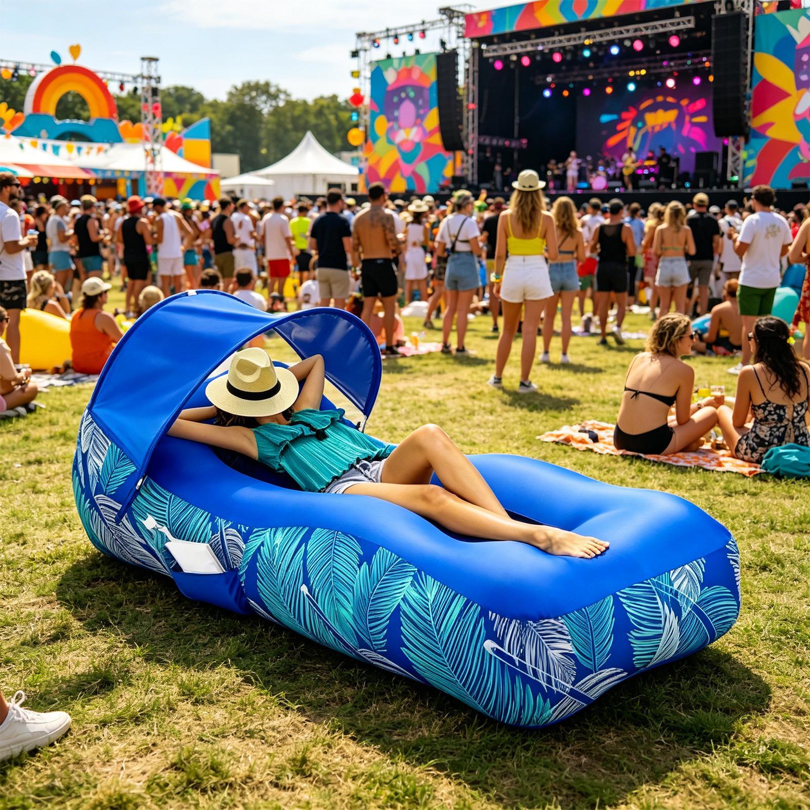 Kursi Santai Tiup dengan Kanop - Pool Lounger Inflatable ulasan dan harga
