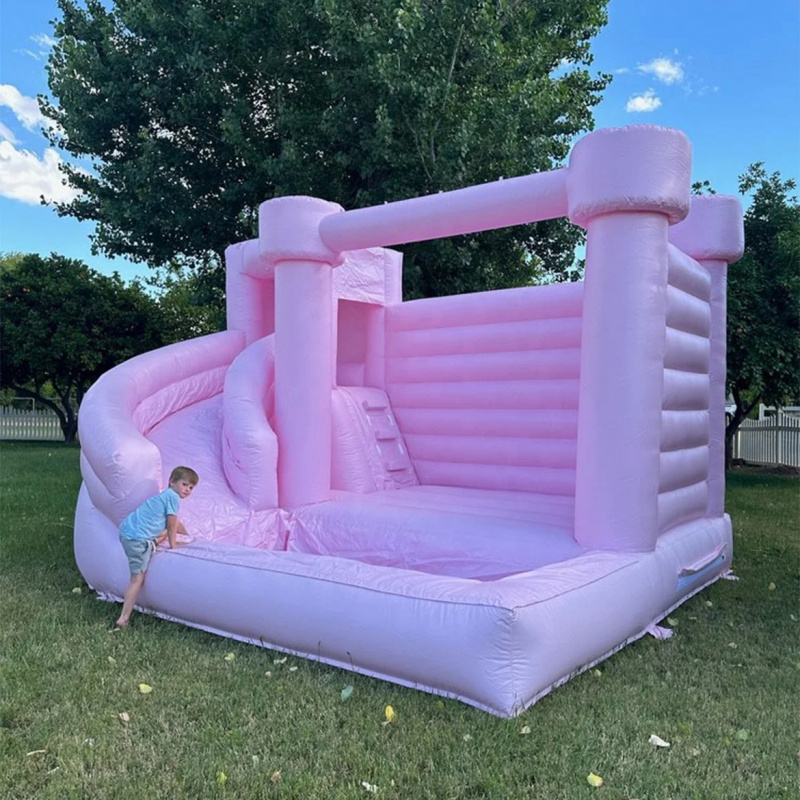 Rumah Loncat Tiup Kastil Pink  - Water Slide Inflatable ulasan dan harga