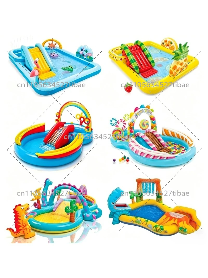 Kolam Renang Anak Tiup Pelangi - Water Slide Inflatable ulasan dan harga