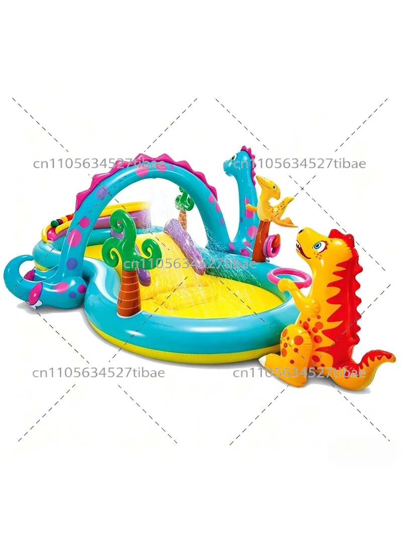 Kolam Renang Anak Tiup Pelangi - Water Slide Inflatable ulasan dan harga