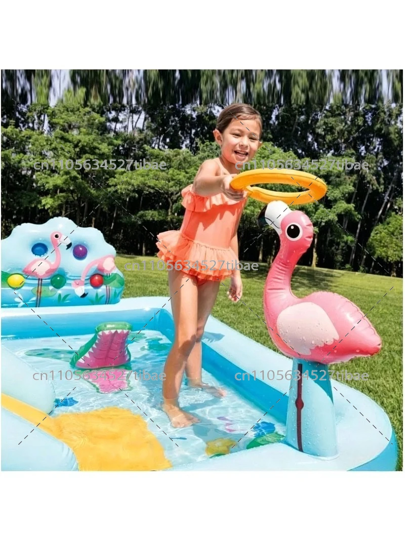 Kolam Renang Anak Tiup Pelangi - Water Slide Inflatable ulasan dan harga