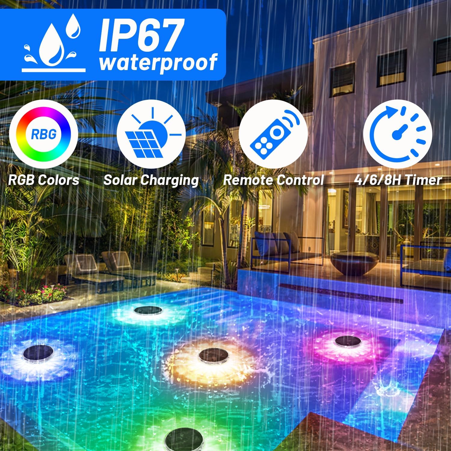 Lampu Kolam Renang, Lampu Kola - Pool Light Solar Rechargeable ulasan dan harga