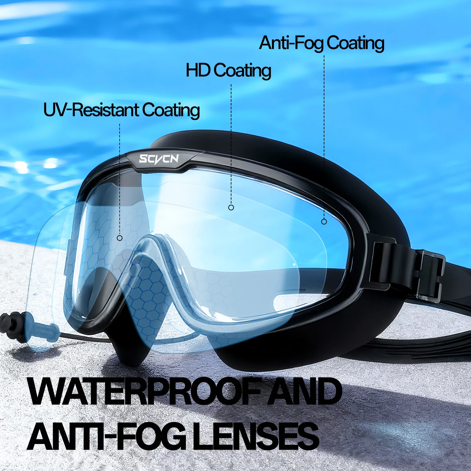 Kacamata Renang SCVCN Perlengk - Swim Goggles Anti Fog Uv ulasan dan harga