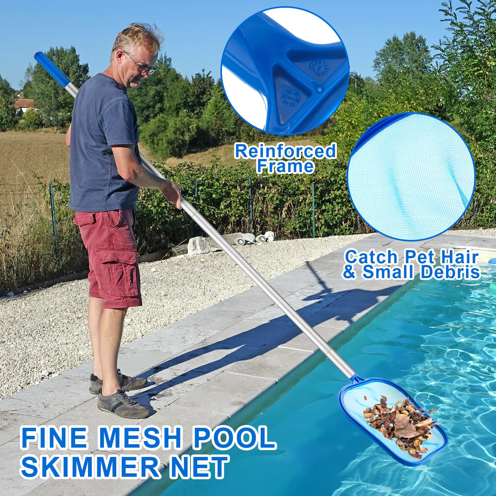 3 Set Peralatan Pembersih Kola - Pool Skimmer Net ulasan dan harga