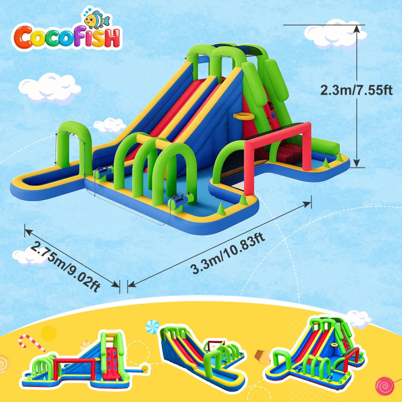 Cocofish Taman Air Tiup Besar  - Water Slide Inflatable ulasan dan harga
