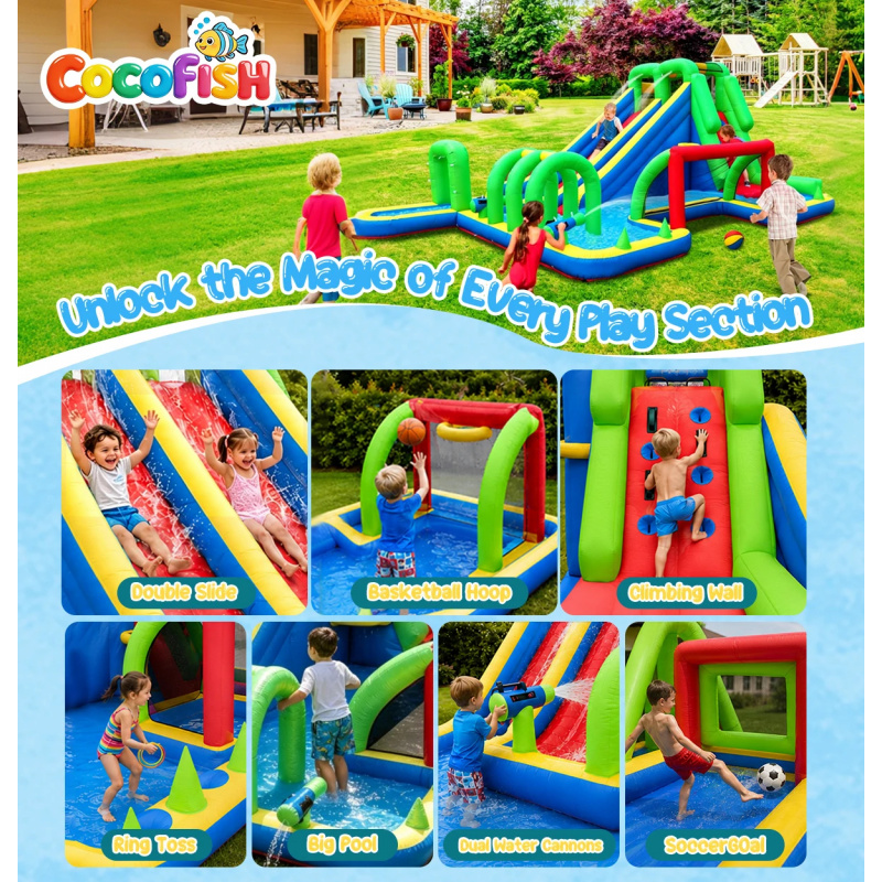 Cocofish Taman Air Tiup Besar  - Water Slide Inflatable ulasan dan harga