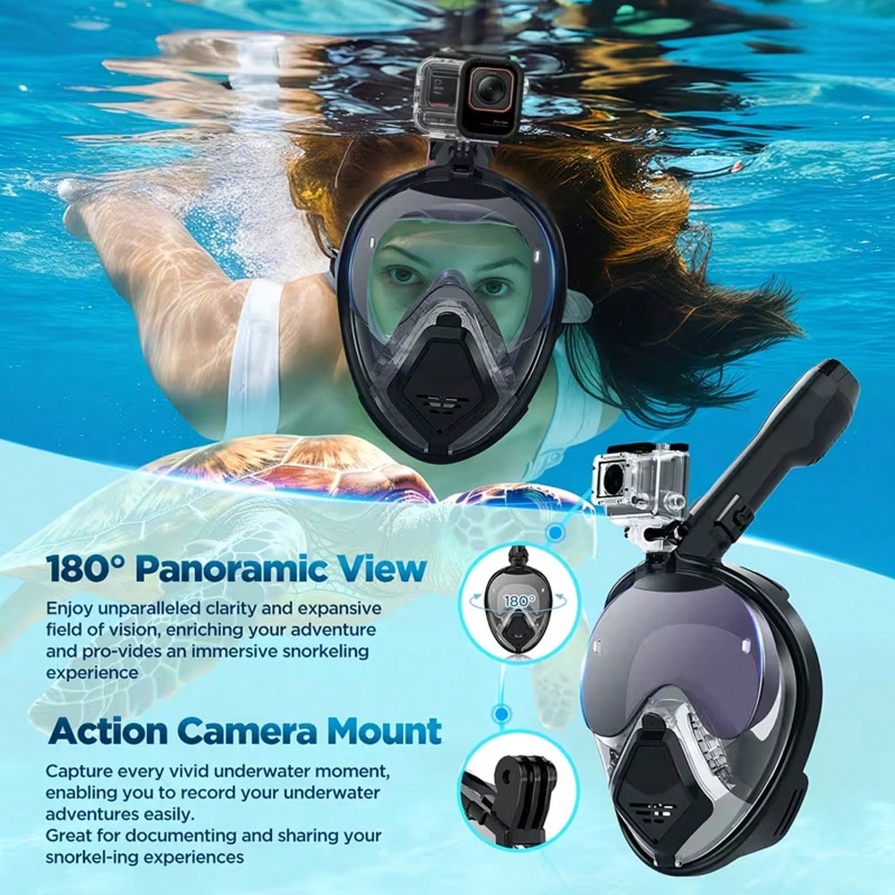 Masker Snorkel Full Face Devil - Snorkel Mask Full Face ulasan dan harga
