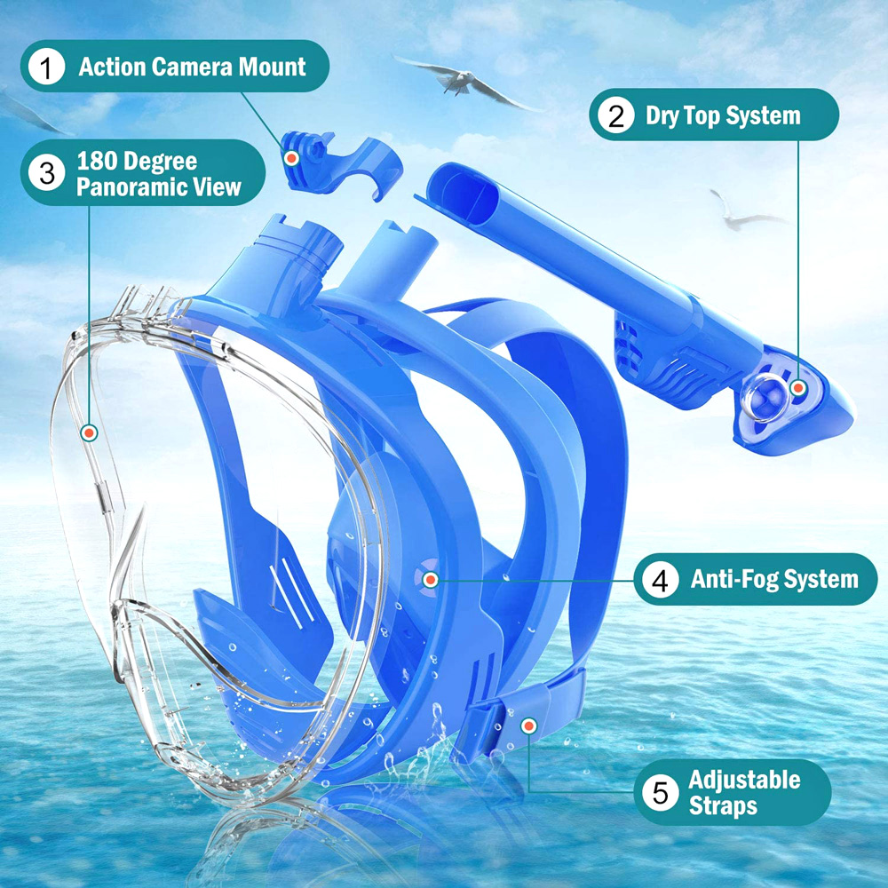 Masker selam wajah penuh untuk - Snorkel Mask Full Face ulasan dan harga
