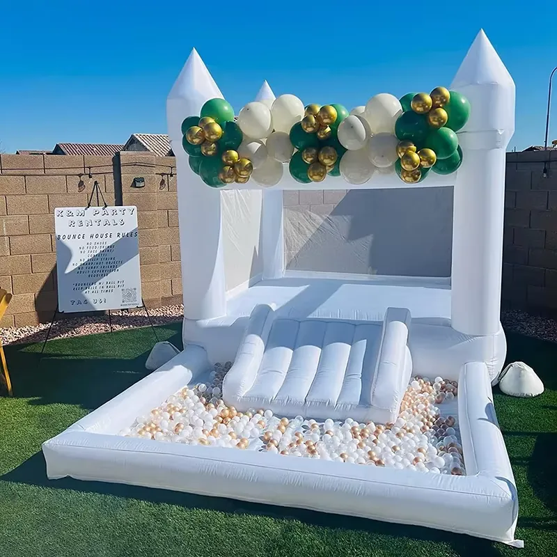 Kastil Bouncy Inflatable Putih - Water Slide Inflatable ulasan dan harga
