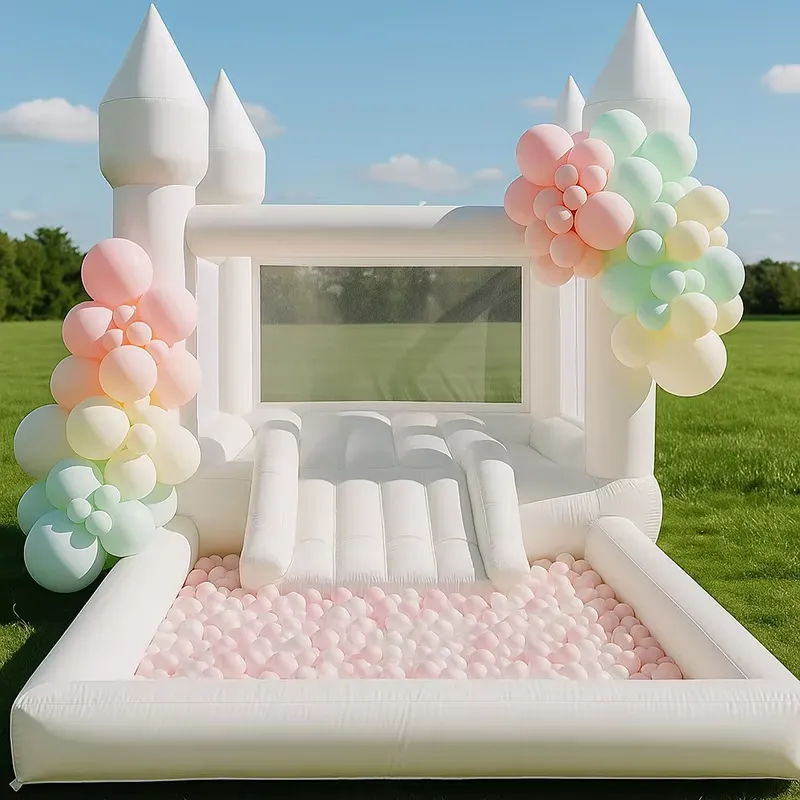 Kastil Bouncy Inflatable Putih - Water Slide Inflatable ulasan dan harga