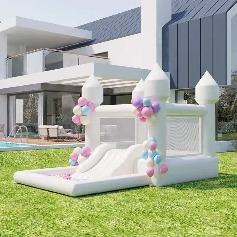 Kastil Bouncy Inflatable Putih - Water Slide Inflatable ulasan dan harga